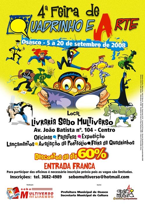 4 Feira de Quadrinho e Arte cartaz feira quadrinho arte2 Feira de Quadrinho e Arte chega a sua quarta edição em Osasco
