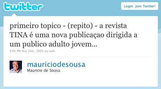 Falta de originalidade e oportunismo na Turma da Mônica Jovem Declaracao no twitter de Mauricio de Souza Falta de originalidade e oportunismo na Turma da Mônica Jovem